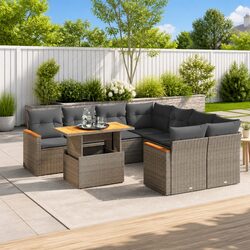 Friendly and Functional 9-Piece Garden Sofa Set