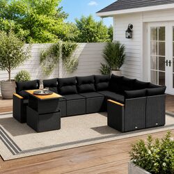 Friendly 10 Piece Outdoor Sofa Set with Cushions