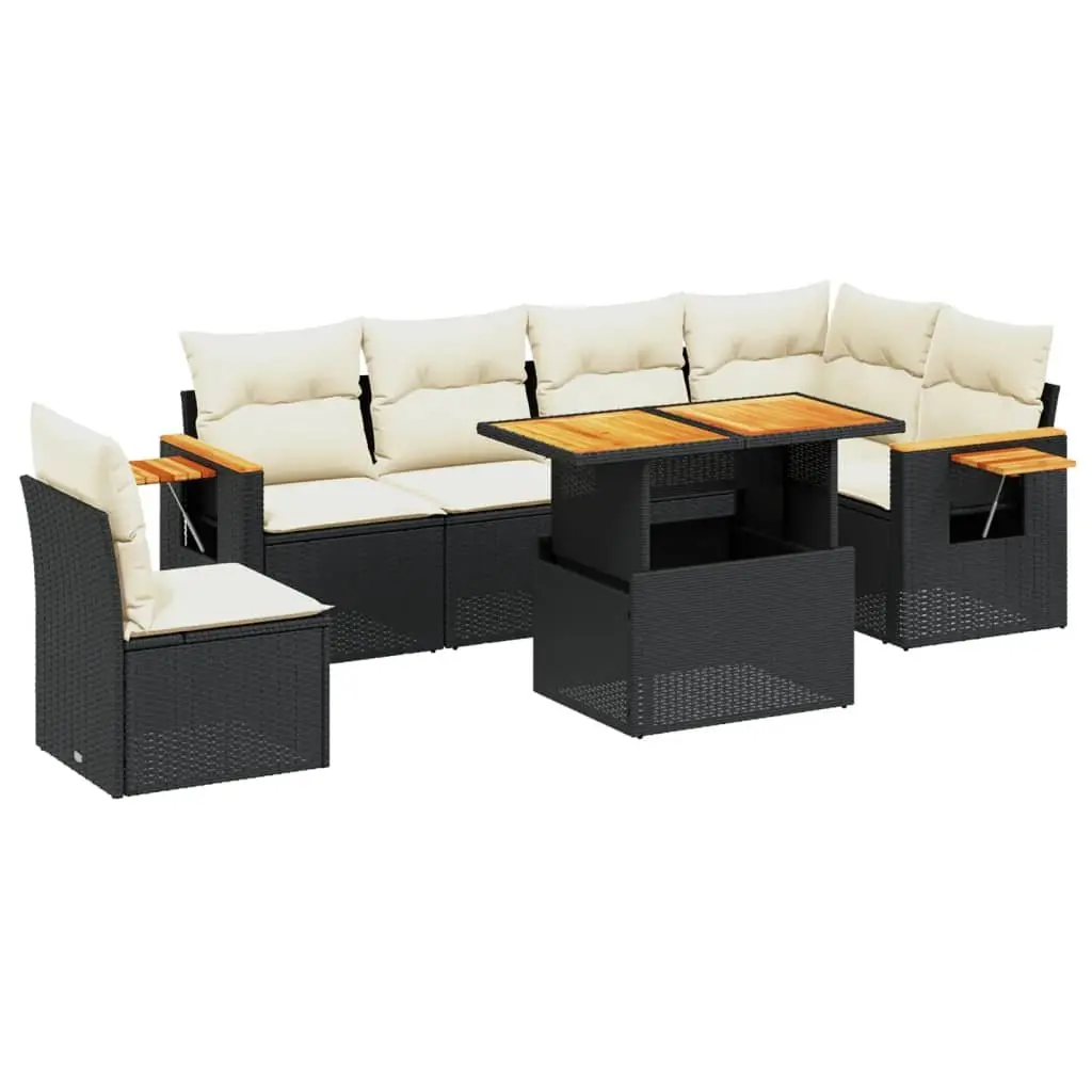 7 Piece Black Sofa Set