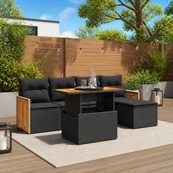 Friendly Outdoor 6-Piece Sofa Set in Stylish Black