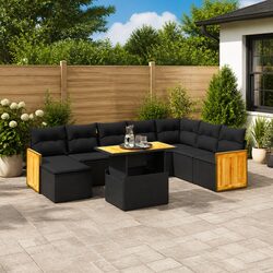Your Ideal 9-Piece Black Outdoor Sofa Set Awaits