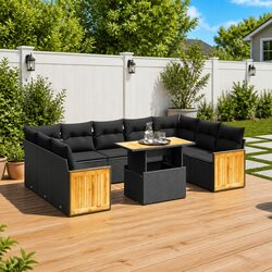Your New Favorite 10-Piece Garden Sofa Set in Black