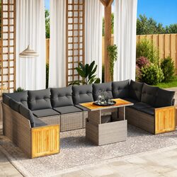 Your Ideal 11-Piece Outdoor Sofa Set in Grey Rattan