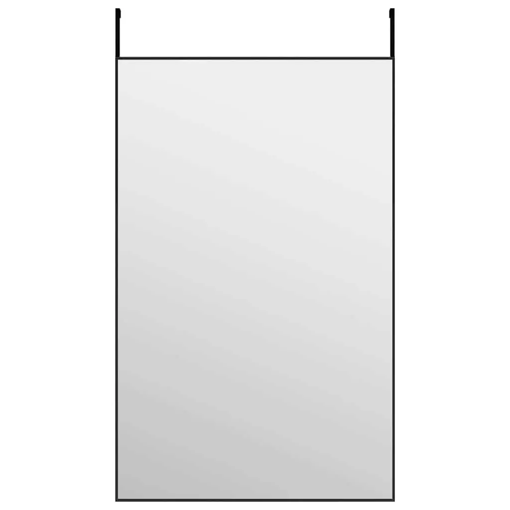 Door Mirror Black Aluminium Frame 50x80 cm Wall Mounted