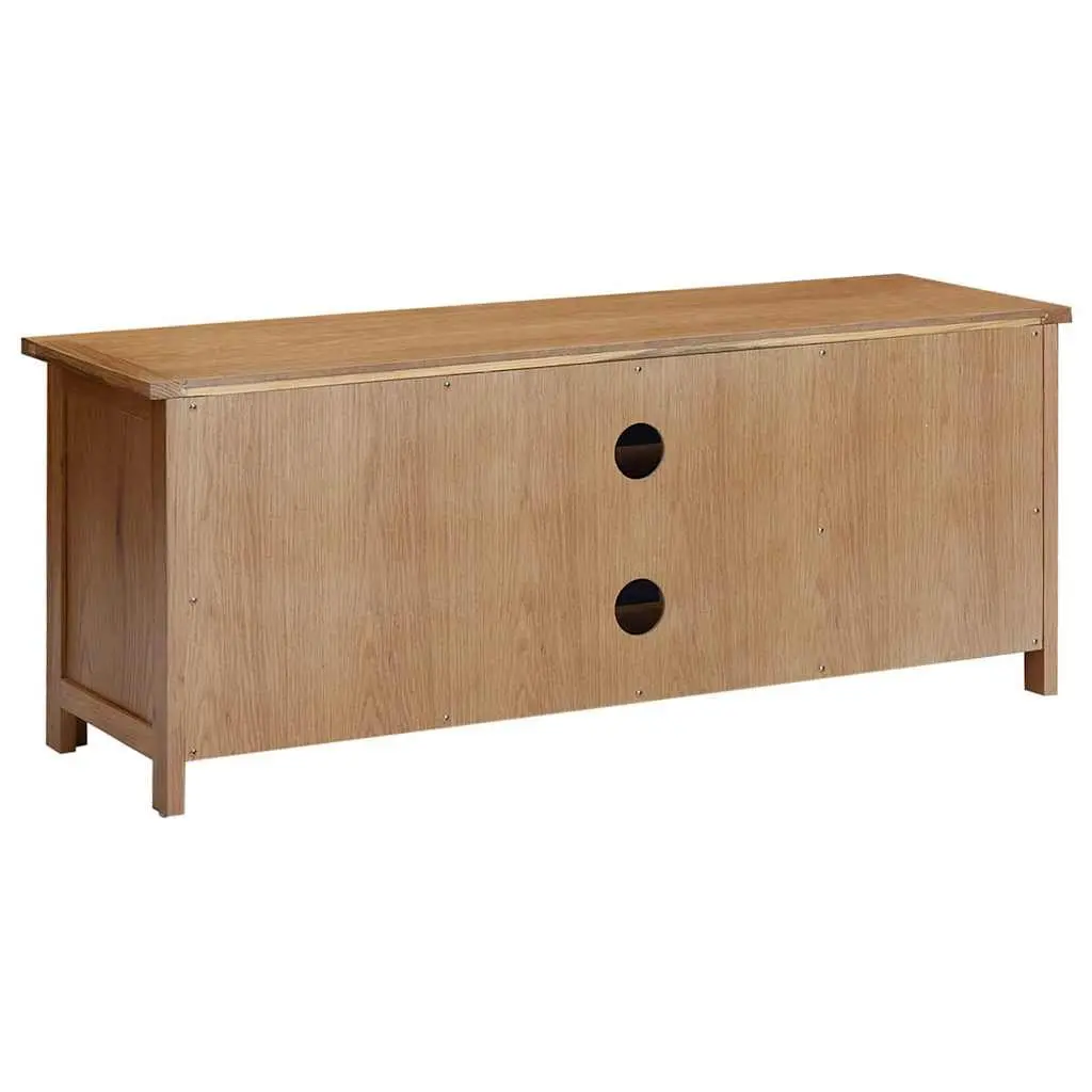TV Cabinet 110x35x44 cm Brown Solid Oak Wood Storage Unit with Doors