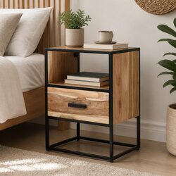 Bedside Table 40x30x50 cm Solid Acacia Wood Nightstand Cabinet Drawer