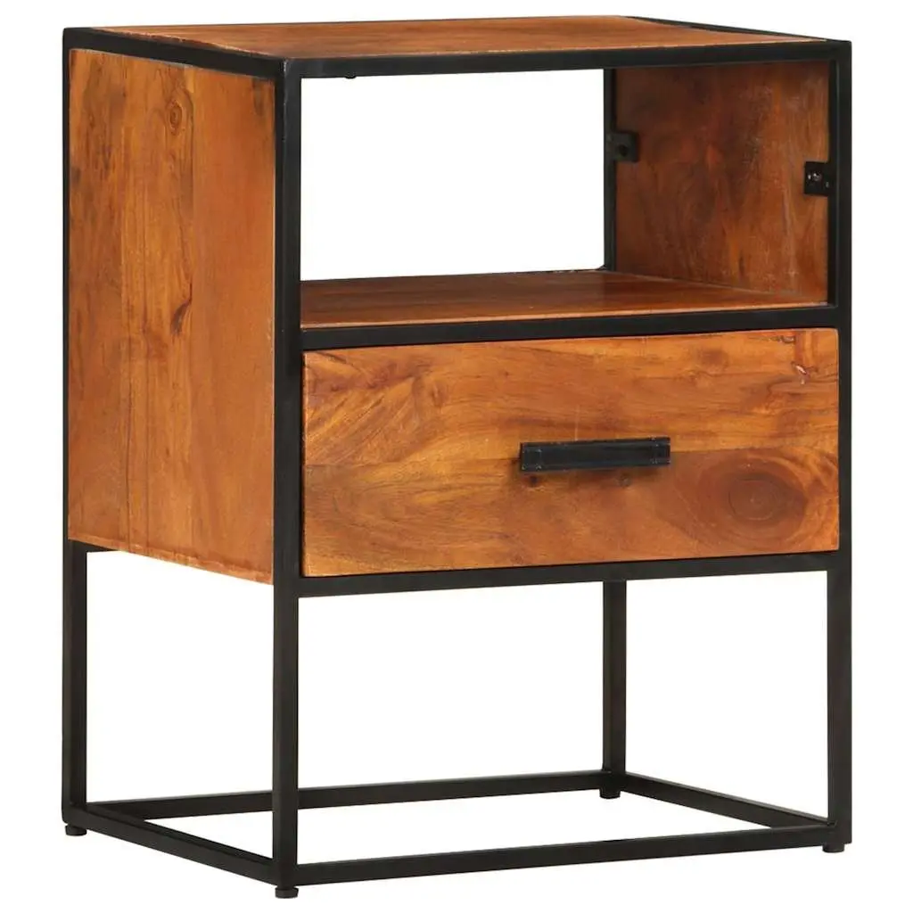 Bedside Table 40x30x50 cm Solid Acacia Wood Cabinet Nightstand 1 Drawer