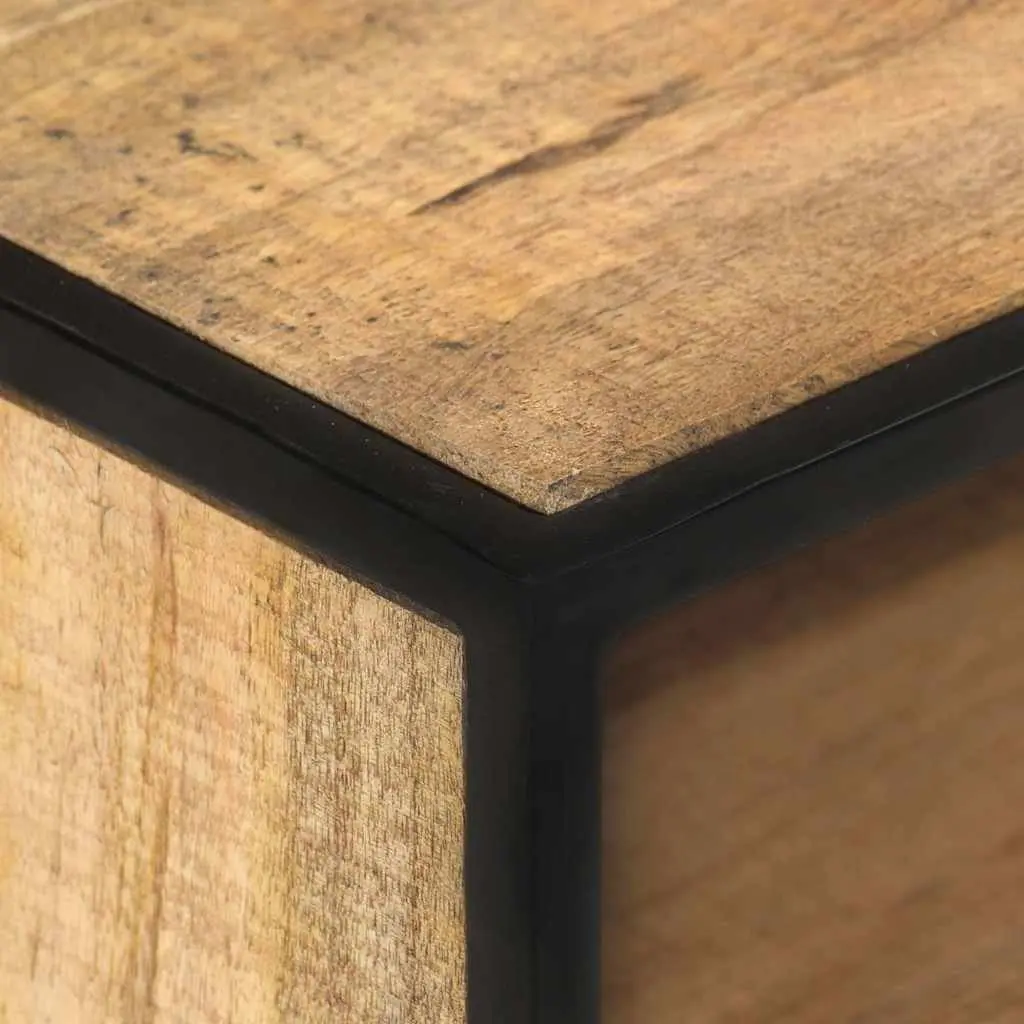 TV Cabinet 110x30x45 cm Brown Rough Mango Wood with Drawers and Shelves