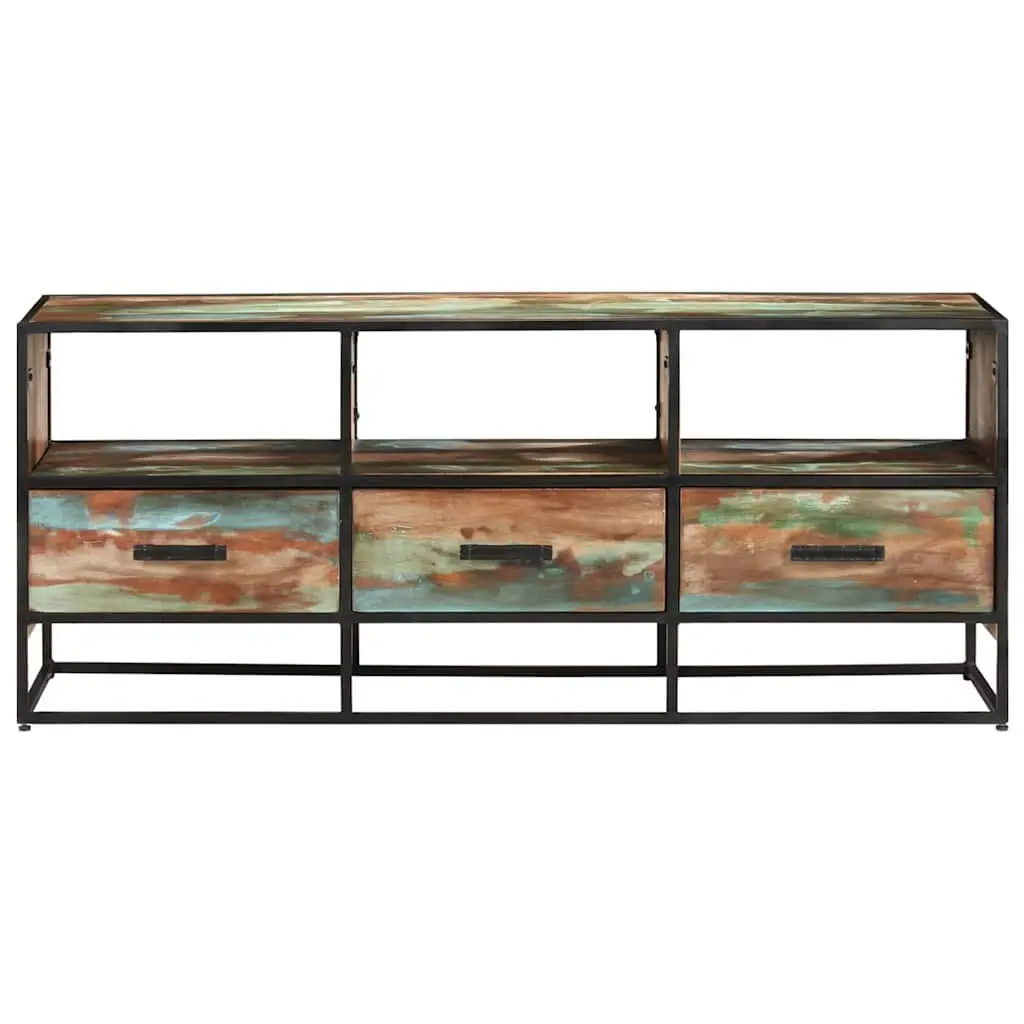 TV Cabinet 110x30x45 cm Brown Solid Wood Sideboard with Drawers Shelves Storage