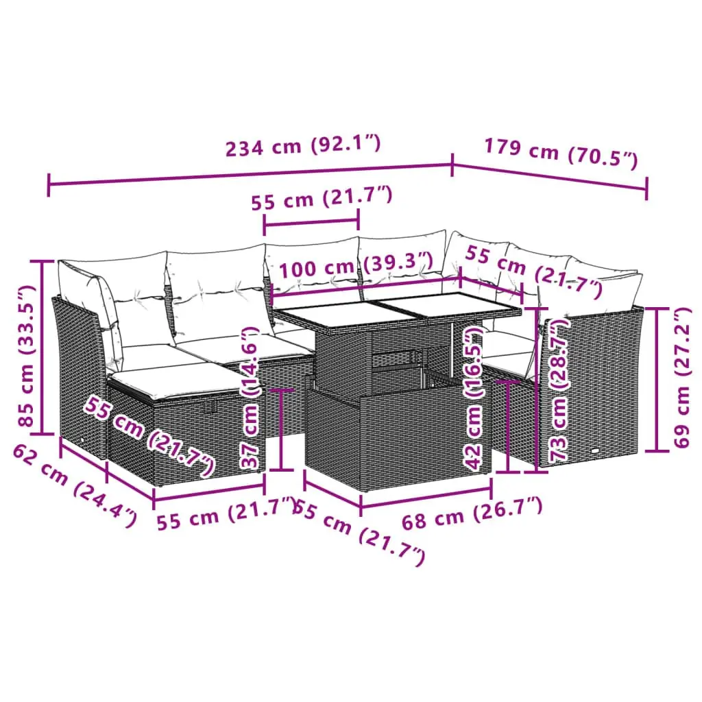 8-Piece Outdoor Sofa Set