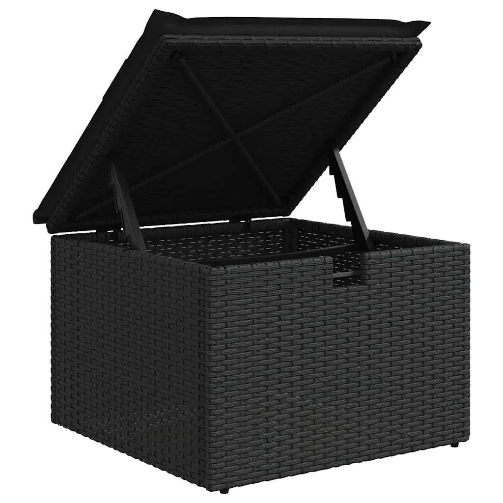 Garden Sofa Set 8 Piece Outdoor Furniture Patio Black Poly Rattan Modular