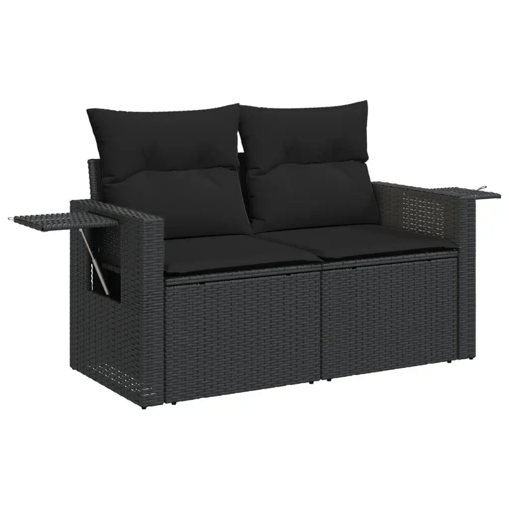 Garden Sofa Set 9 Piece Outdoor Furniture Poly Rattan Black Patio Lounge Modular
