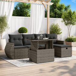 Friendly 6 Piece Grey Garden Sofa Set for Outdoor Living