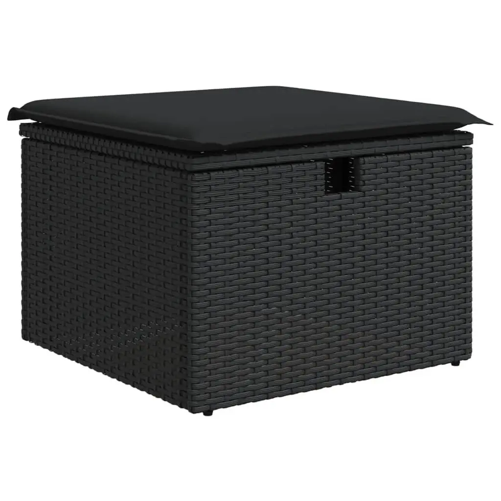 Garden Sofa Set 8 Piece Outdoor Furniture Patio Seating Black Poly Rattan