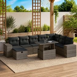 Your Outdoor Companion - 9 Piece Grey Sofa Set