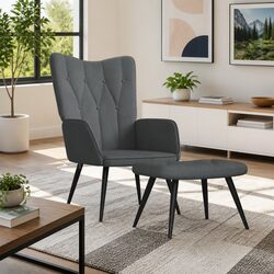 Your New Favourite Grey Armchair with Stool