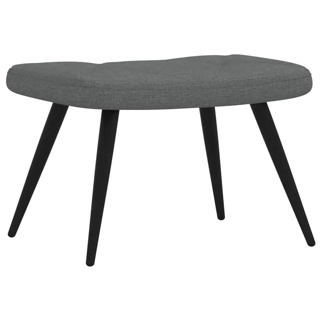 Relaxing Armchair with Stool Dark Grey Fabric Accent Chair Lounge Seat Home