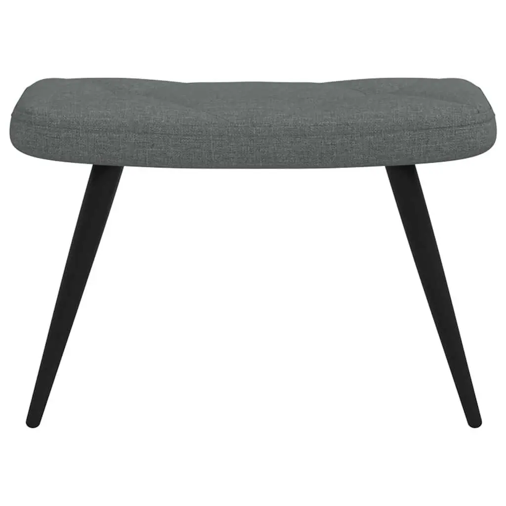 Relaxing Armchair with Stool Dark Grey Fabric Accent Chair Lounge Seat Home