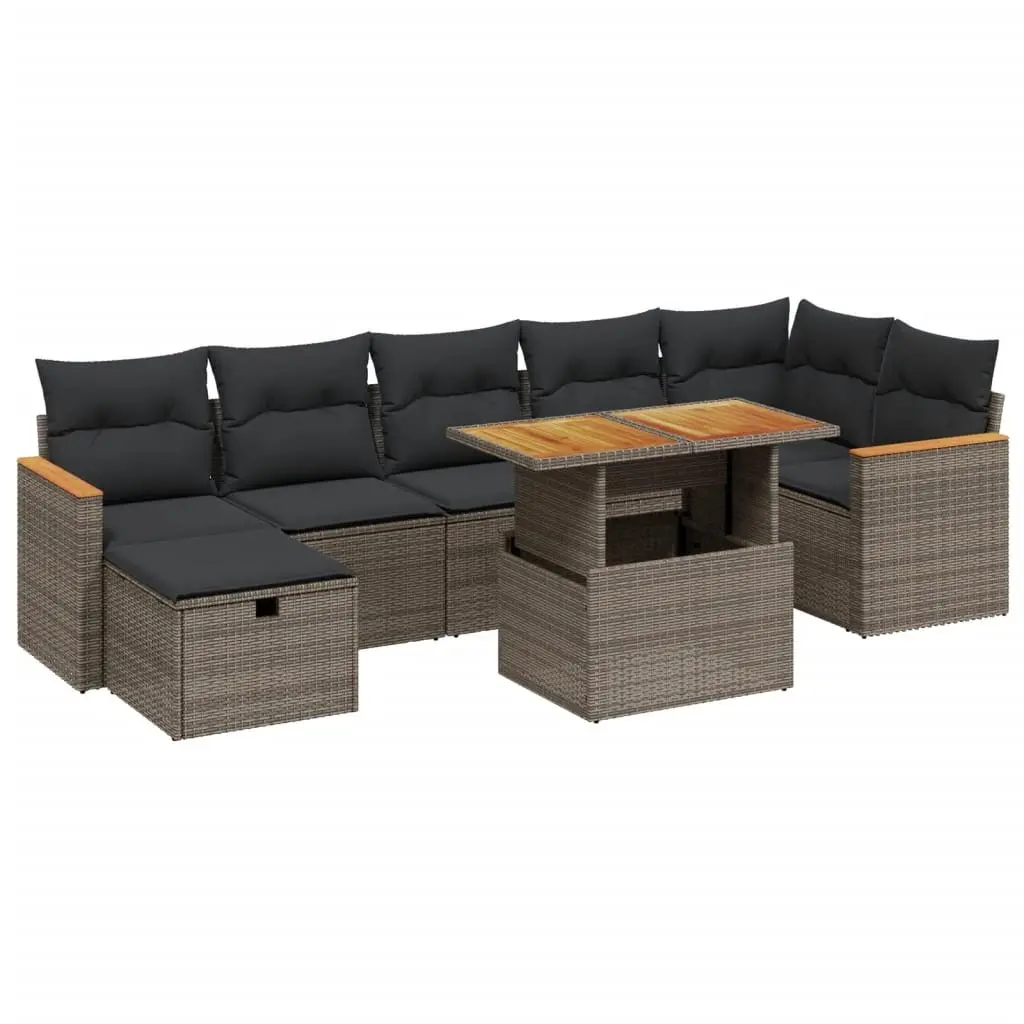 Garden Sofa Set 8 Piece Outdoor Furniture Patio Seating Grey Modular