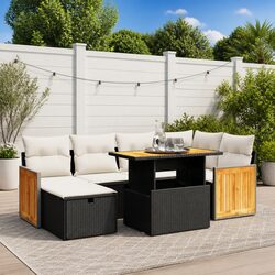 Friendly 7-Piece Black Outdoor Lounge Set