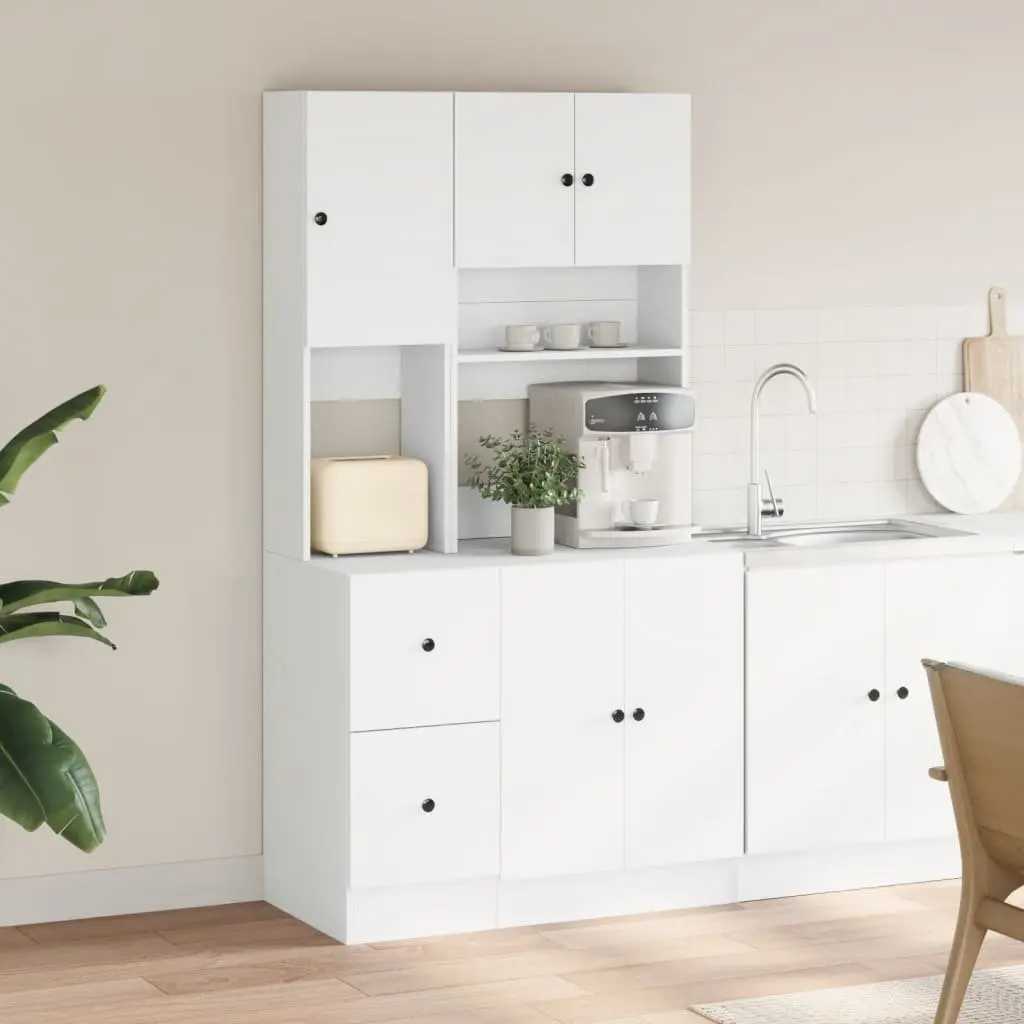 Kitchen Cabinet Storage Unit Engineered Wood White 95x50x180cm with Doors and Drawers