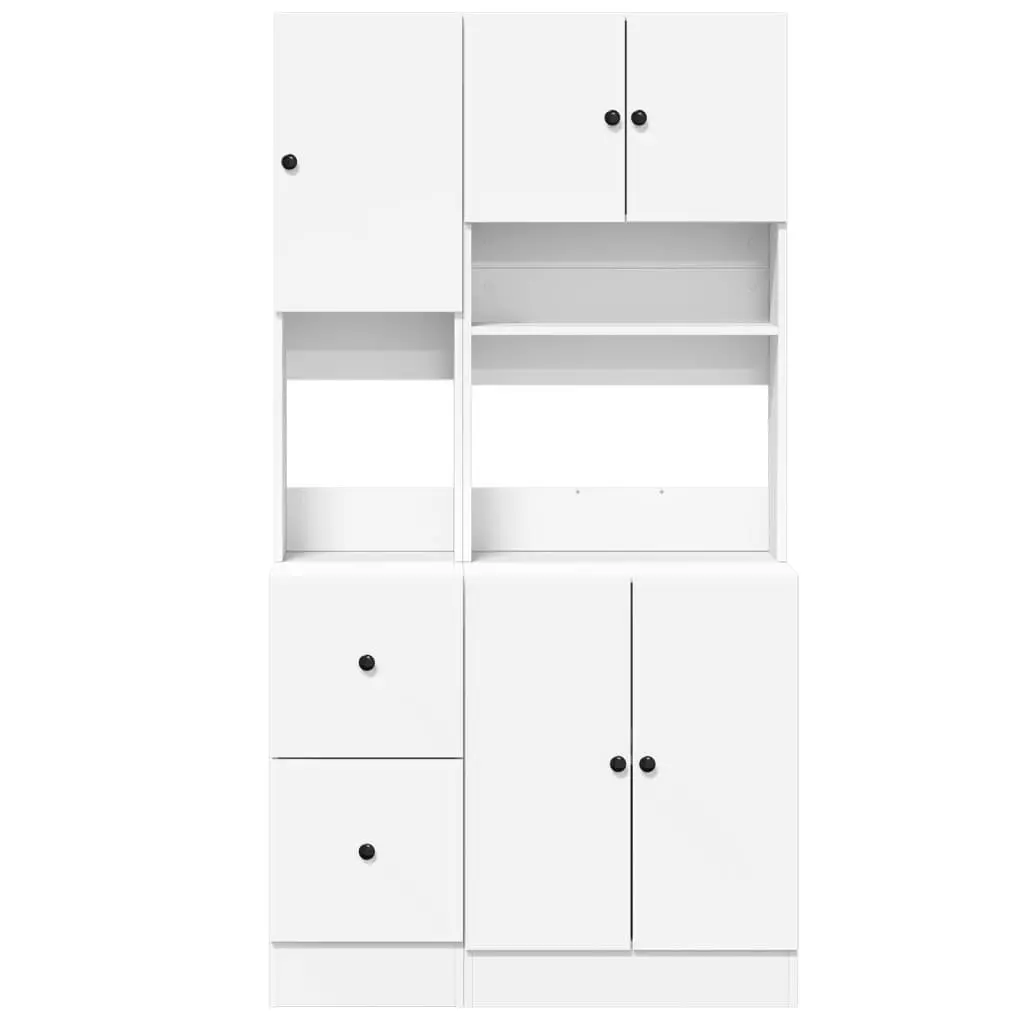 Kitchen Cabinet Storage Unit Engineered Wood White 95x50x180cm with Doors and Drawers