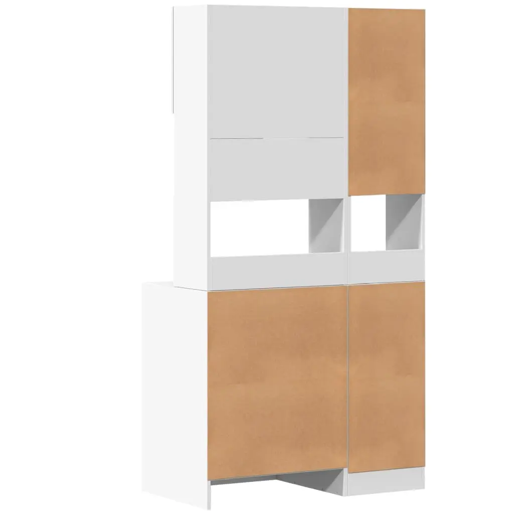 Kitchen Cabinet Storage Unit Engineered Wood White 95x50x180cm with Doors and Drawers