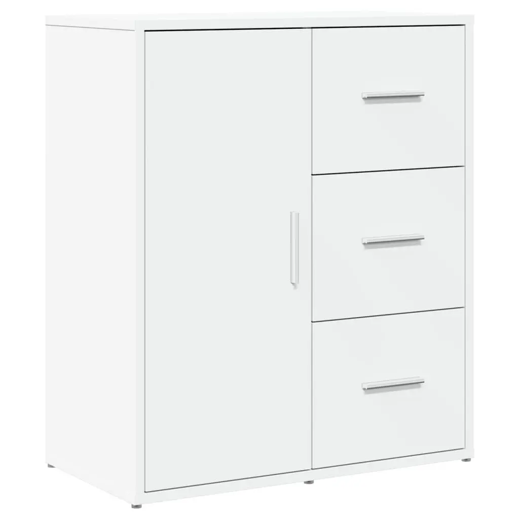 White Sideboard Cabinet Engineered Wood Storage 60x31x70 cm Pair