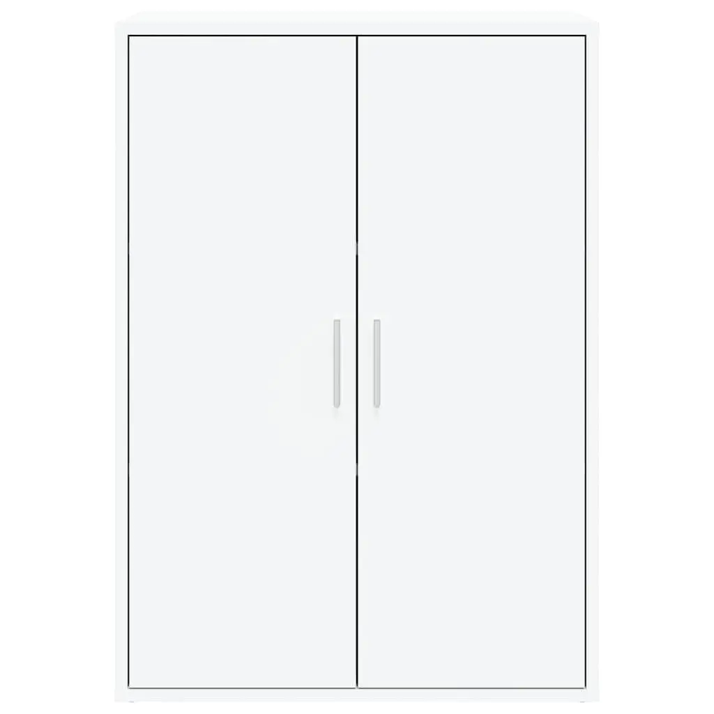 White Engineered Wood Sideboard Storage Cabinet 60 x 31 x 84 cm