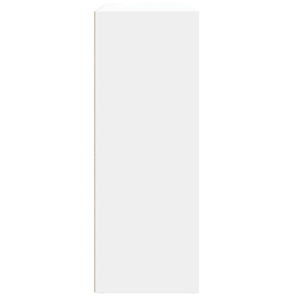 White Engineered Wood Sideboard Storage Cabinet 60 x 31 x 84 cm