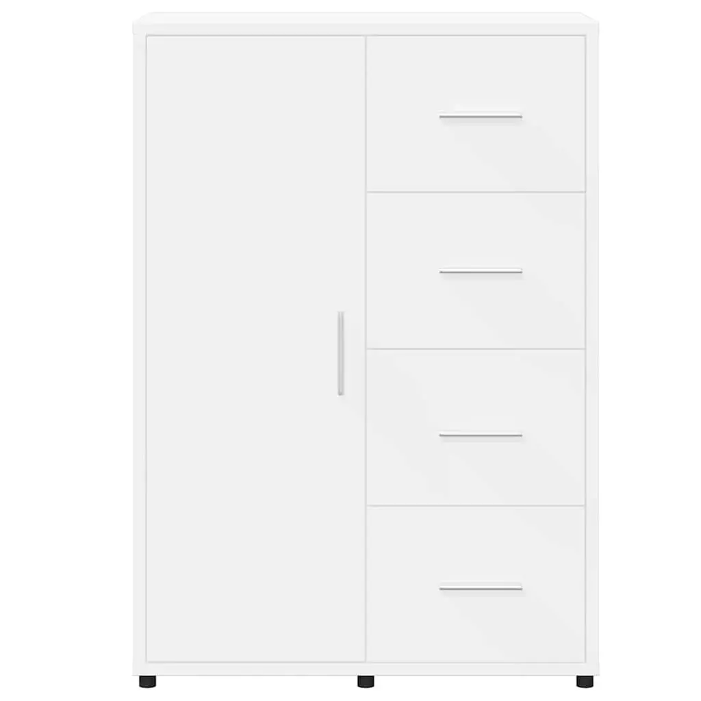 White Sideboard Storage Cabinet 60x31x84 cm Engineered Wood Furniture Set of 2