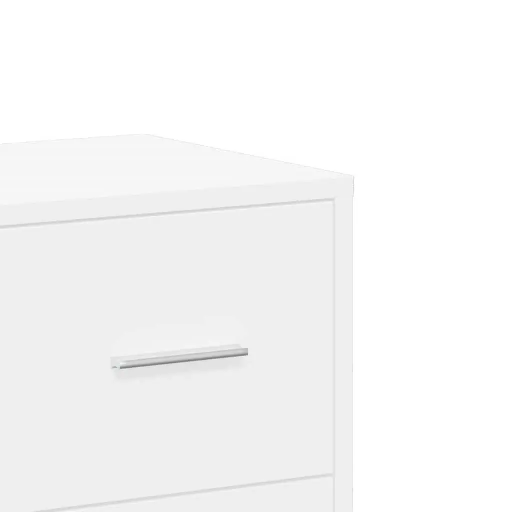 White Sideboard Storage Cabinet 60x31x84 cm Engineered Wood Furniture Set of 2