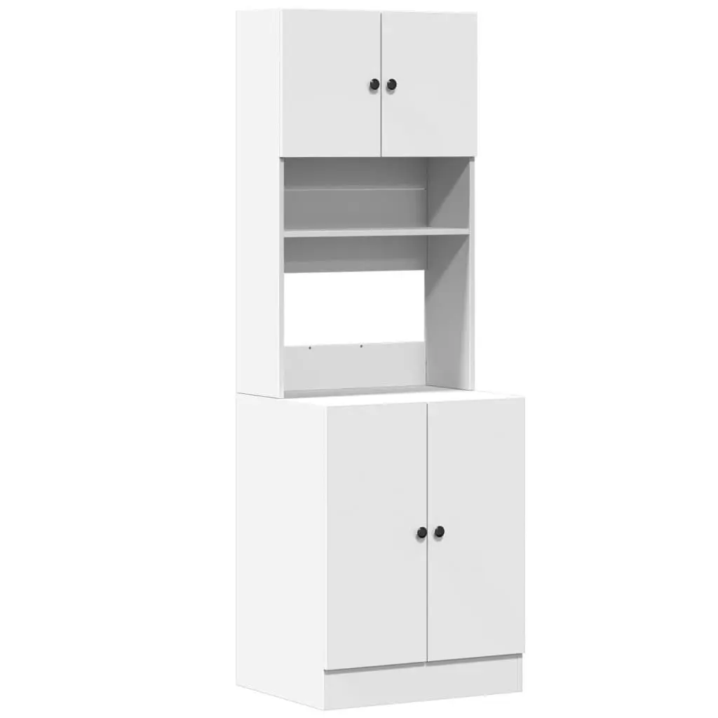 Kitchen Cabinet White Engineered Wood Storage Unit 60W x 50D x 180H cm