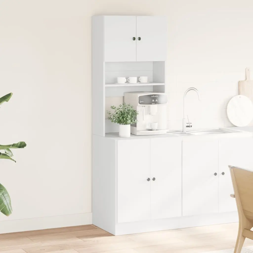 Kitchen Cabinet White Engineered Wood Storage Unit 60W x 50D x 180H cm