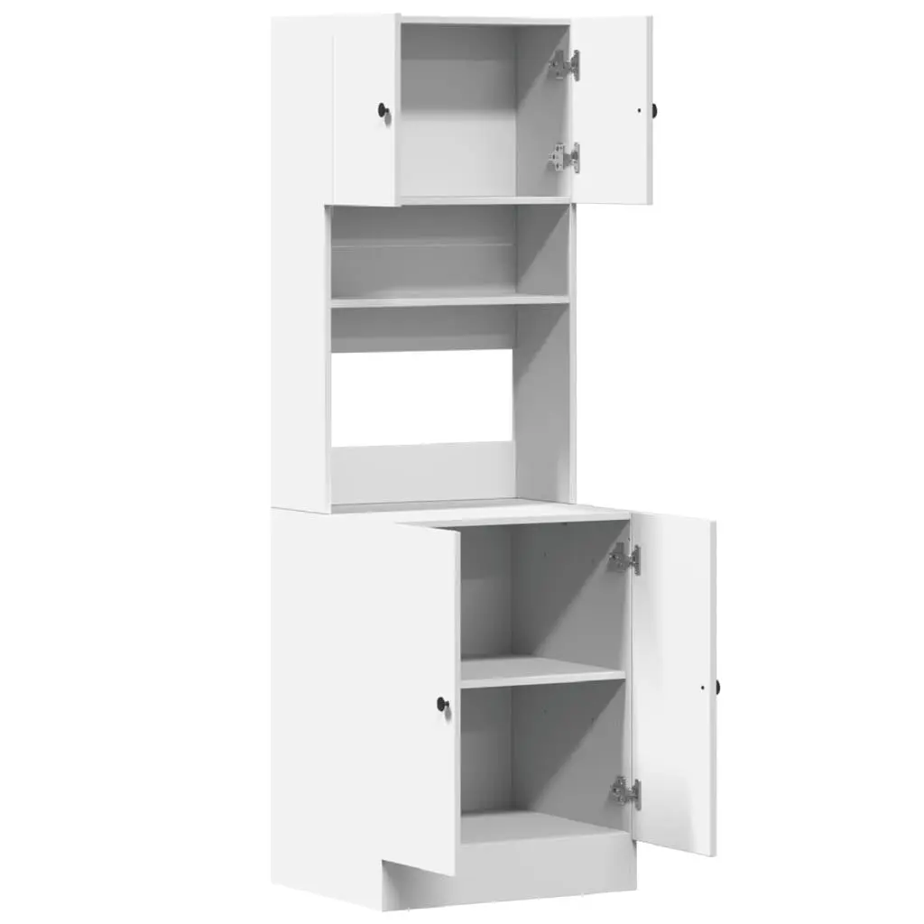 Kitchen Cabinet White Engineered Wood Storage Unit 60W x 50D x 180H cm