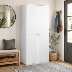 Shoe Cabinet White Storage Organizer Tall Wardrobe Shoe Rack Furniture Cupboard