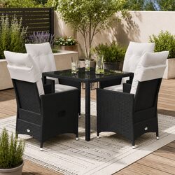 Your 5-Piece Black Rattan Dining Set Awaits for Outdoor Fun