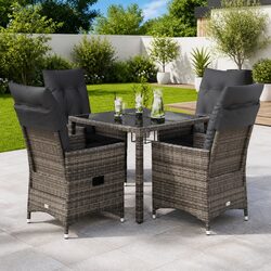 Garden Dining Set 5 Piece Outdoor Furniture Patio Table Chairs with Cushions