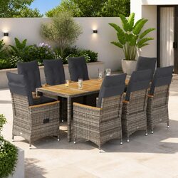 Friendly 9 Piece Grey Garden Dining Set for You