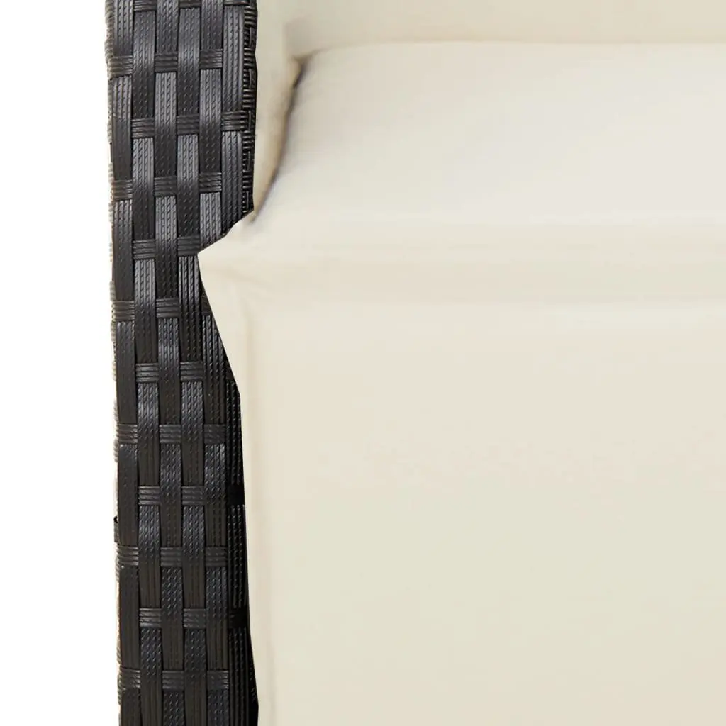 Outdoor Dining Set Black Poly Rattan 5 Piece Garden Furniture
