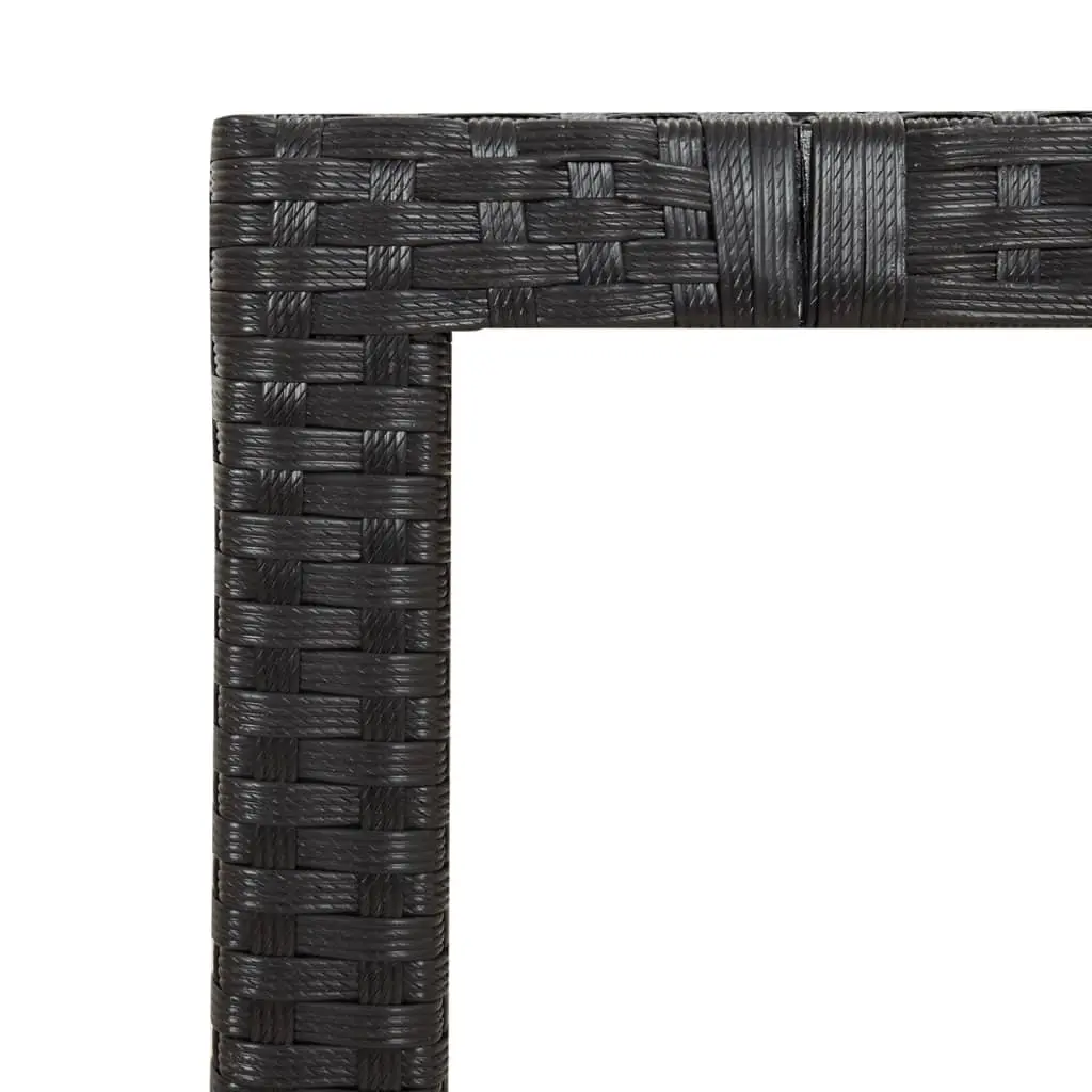 Outdoor Dining Set Black Poly Rattan 5 Piece Garden Furniture