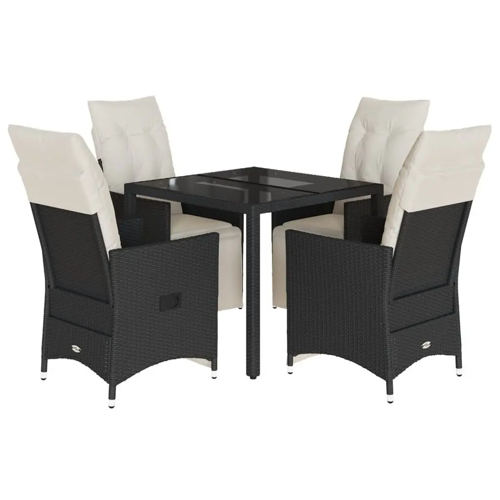 Garden Dining Set 5 Piece Outdoor Furniture PE Rattan Chairs Table Cushions