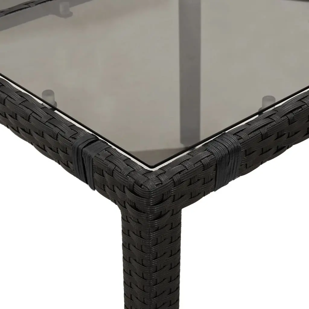 Garden Dining Set 9 Piece Outdoor Furniture PE Rattan Table with Tempered Glass Top and Cushions