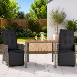 Friendly Grey 3-Piece Bistro Set for Outdoor Enjoyment