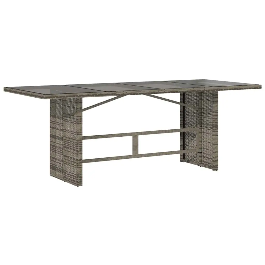 Garden Bistro Set 9 Piece Grey Poly Rattan Outdoor Furniture with Cushions