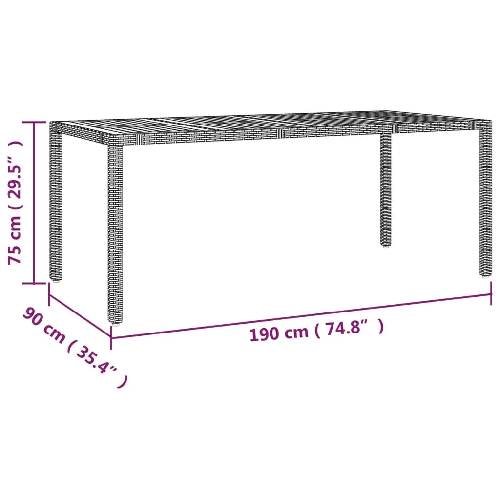 Garden Bistro Set Grey Poly Rattan 9 Piece Outdoor Furniture with Cushions
