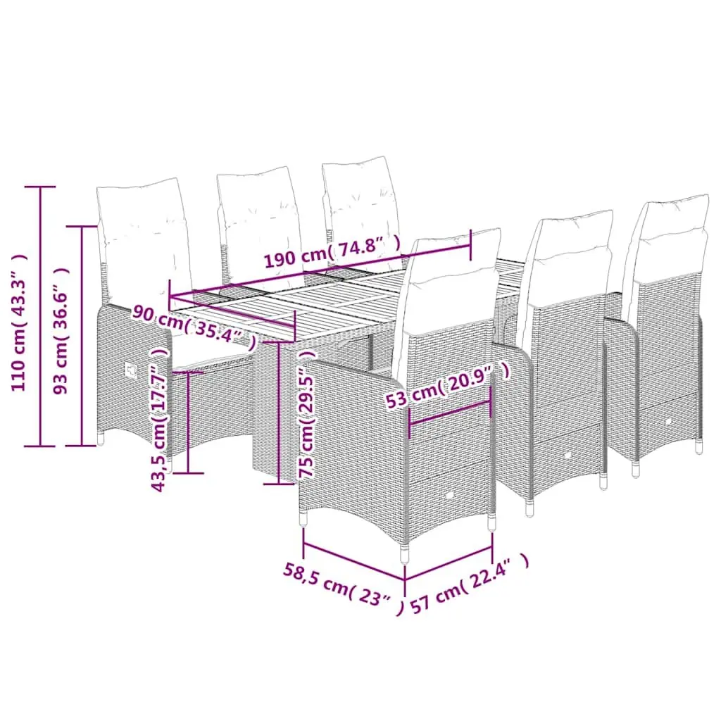 7 Piece Outdoor Bistro Set