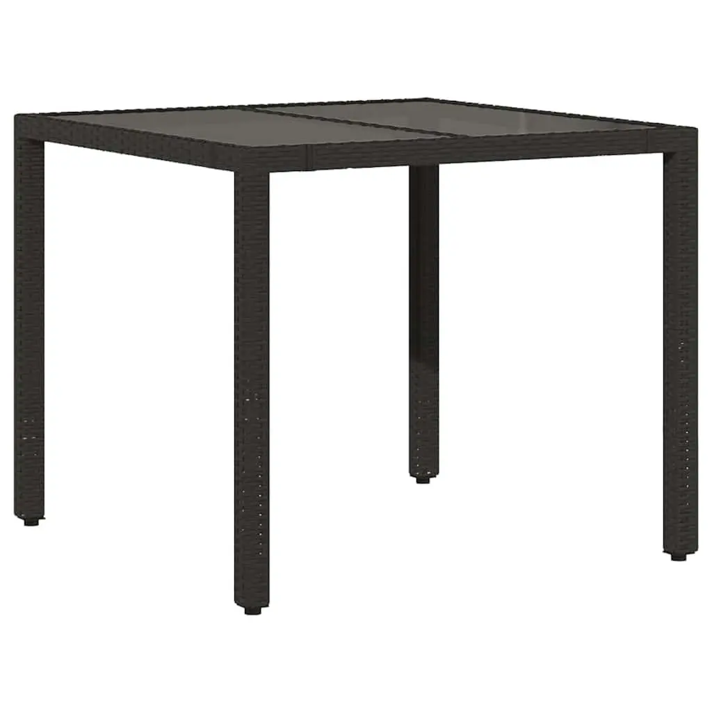 5 Piece Garden Bistro Set with Cushions Black PE Rattan Outdoor Furniture