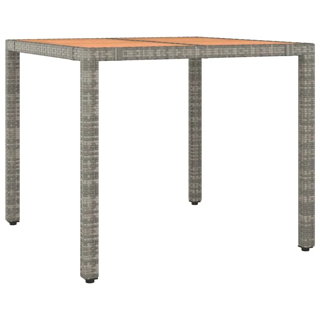 Bistro Set Outdoor Furniture Grey Poly Rattan 3 Piece with Cushions