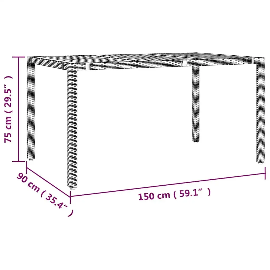 Garden Bistro Set Grey Poly Rattan 7 Piece Outdoor Furniture with Cushions